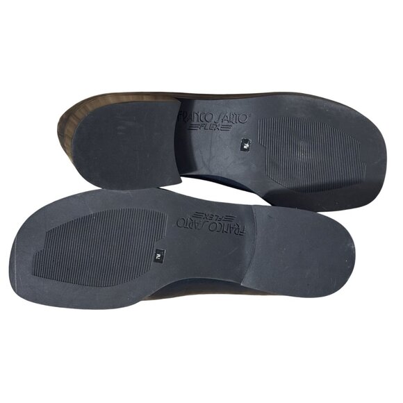 Franco Sarto Dark Navy Leather Square Toe Loafers Size 7M Formal Casual Shoes - Picture 6 of 8